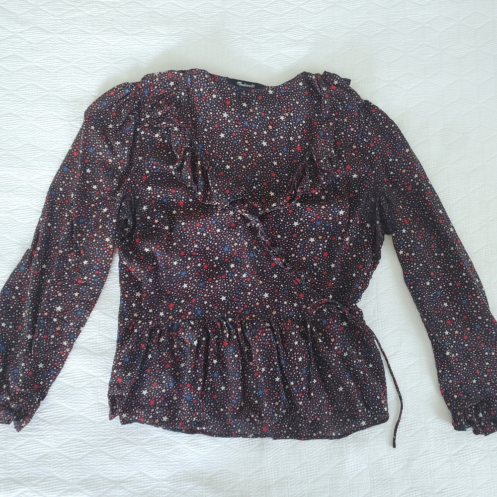 Madewell silk starry top